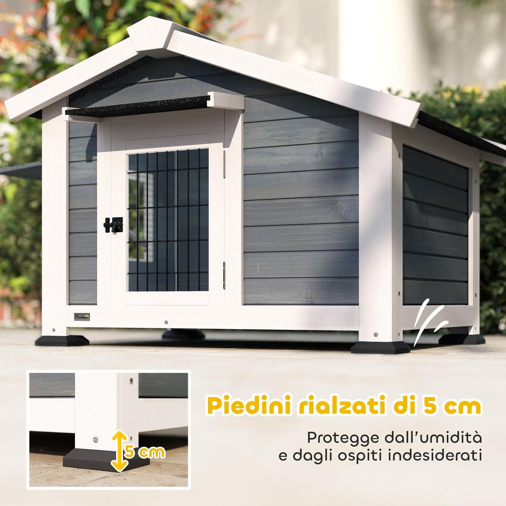 Dog Kennel Outdoor Wooden Dog House, 98x76x69.5cm