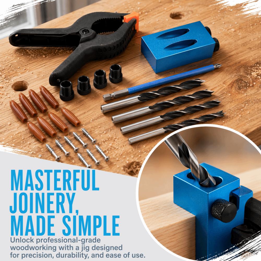 34pcs 15° Drilling Angle Pocket Hole Jig Kit Oblique Drill Positioner For Carpenters