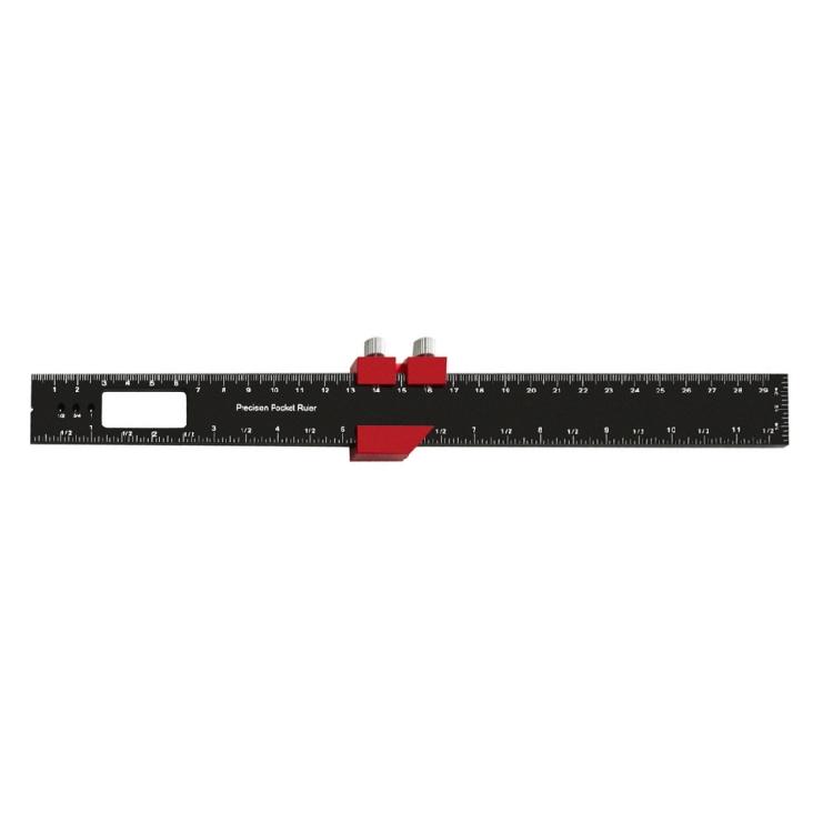 6/8/12Inch Measuring Marking Gauge with Slide Stop Pocket Ruler Woodworking Ruler Aluminum Slide Ruler Scribing Ruler