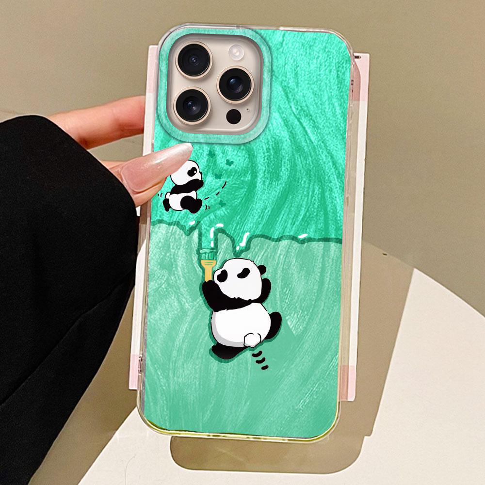

Мультяшный Милый Девичий Панда Животные Чехол для Телефона для iphone 16 15 14 7 8 Plus 13 Pro Max X XS XR SE 2022 Силиконовая Задняя Крышка ipone 16e белый
