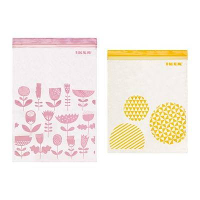 IKEA ISTAD Plastic Bags Assorted Colors 30 Pieces 2016NEW (pink & Yellow)