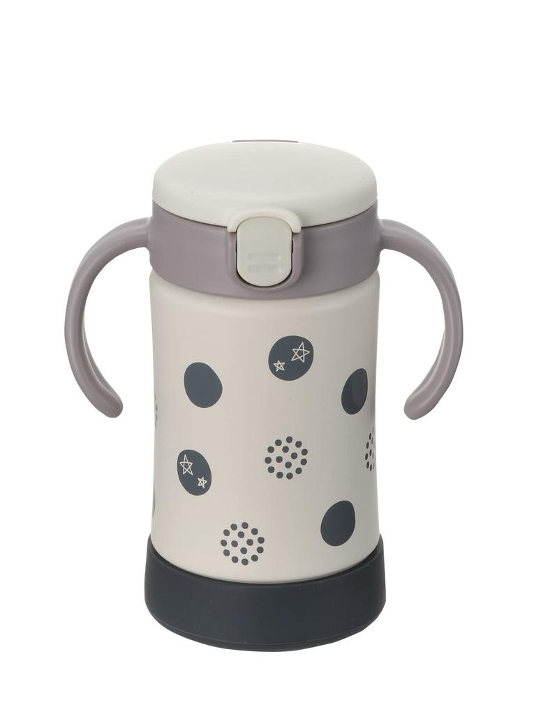 Richell Try Insulated Straw Mug Light 1 Shelf Life SD, Gray, 300ml, 7-month