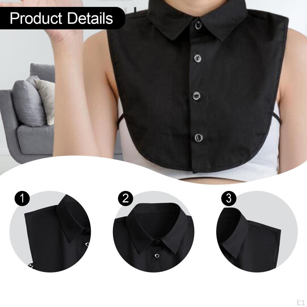 Damen Falscher Kragen Dekoration Halbe Hemden Bluse für Outfits Bekleidung