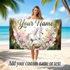 Horse Theme Quick Dry Beach Towel Custom Name Text Print Large Sand Resistant Towel Beach Vacation