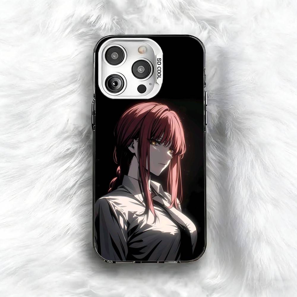 

Anime C-Chainsaw M-Makima Phone Case For iPhone 16 17 15 14 12 13 Pro Max Black Color Shockproof Cover iPhone13