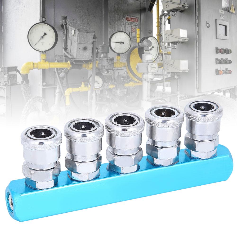 Air Compressor Quick Connector Manifold Fitting C‑Type Aluminum Alloy for Pneumatic Components