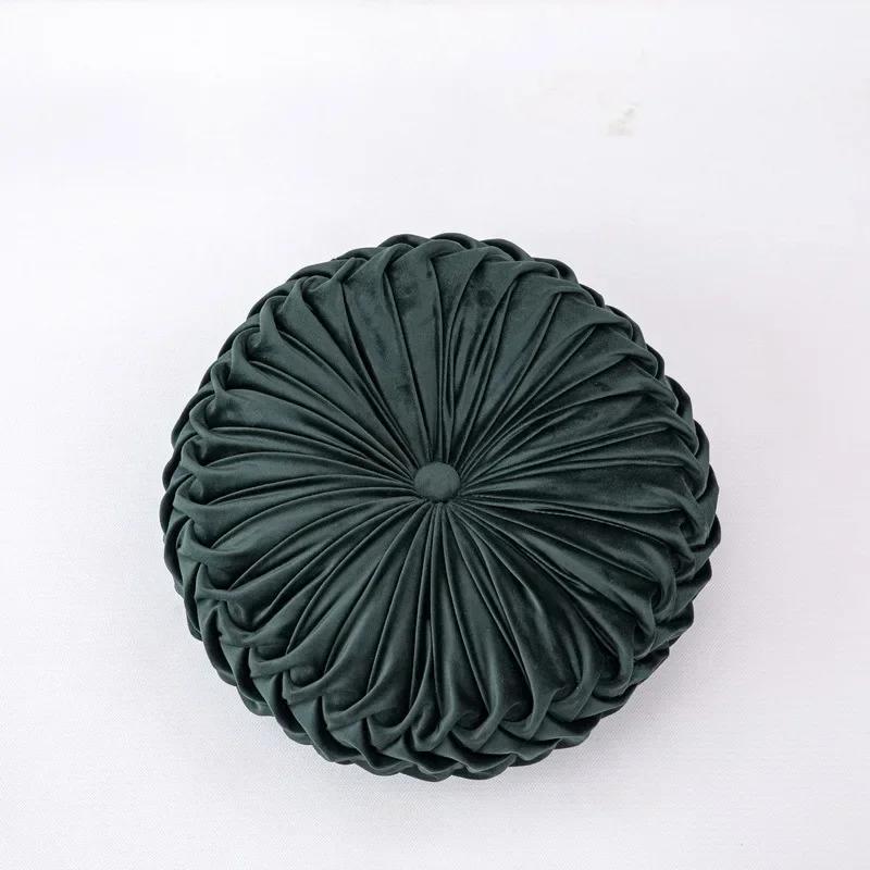 Hand-sewn Light Luxury Small Pumpkin Wheel Round Pillow Available for All Seasons Living Room Sofa Tatami Cushion