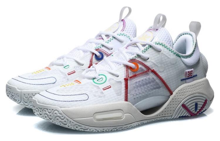 Li Ning All City 9 V1.5 Abrasion Resistant Breathable Low Top Basketball Shoes Men's White ABAT121-1