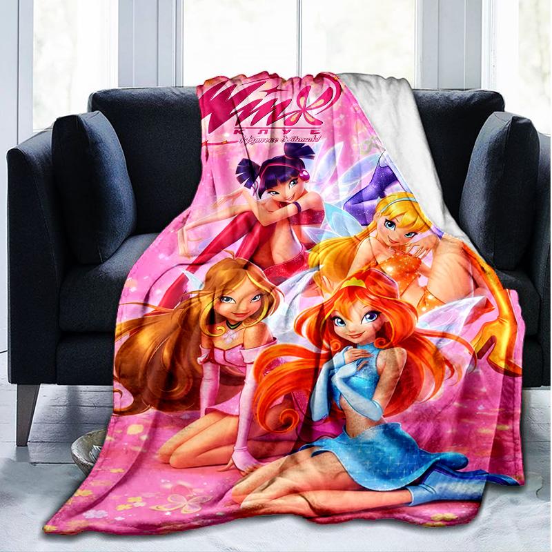 1PC Wink Club Flannel Blanket, Use for Birthday/Holiday Gift, Soft Blanket for Sofa/Bed/Camping/Office/Tourism Use,All Seasons