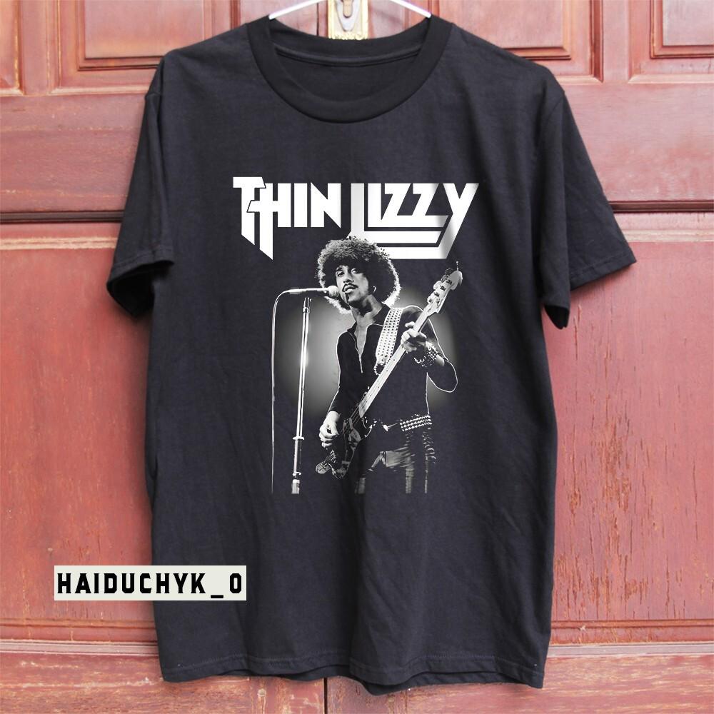 PHIL LYNOTT Thin Lizzy Unisex Black T-shirt Size S-5XL Unisex T-Shirt S