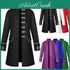 Men Renaissance Medieval Steampunk Jacket Gothic Retro Uniform Windbreaker Coat
