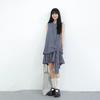 Korean Retro Plaid Sleeveless Dress Women's Early Summer Wear Vest Skirt Chic Irregular Pleated Short Skirt