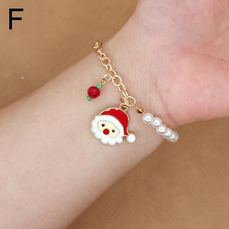 Christmas Bracelet Xmas Tree Santa Claus Snowman Snowflake Fashion Jewelry Oranments