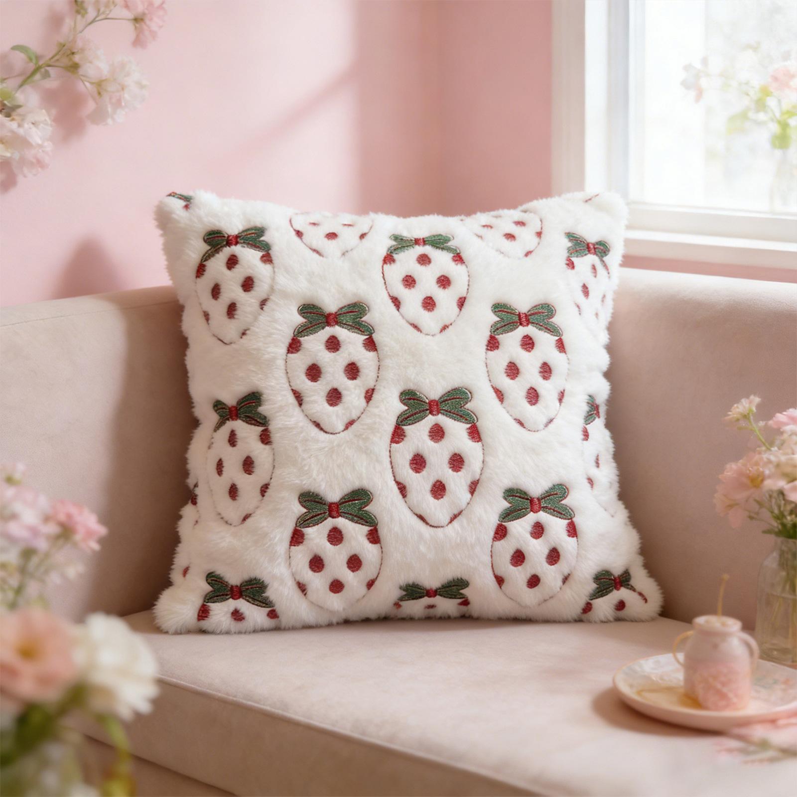 Embroidered Throw Pillow Cover, High-end Sofa And Bed Headrest Cushion Cover, Color Decorative Pillow Cover. One Size