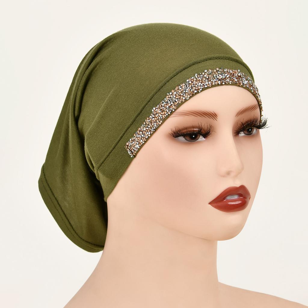 Modal Baumwolle Rauten Unterkappe Dehnbarer Hijab Schlicht Weiche Haube Muslimische Frauen Elastischer Innerer Hijab Turban Islam Unterschal