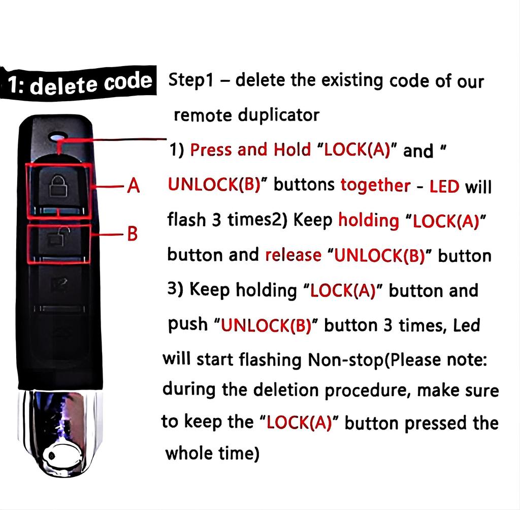 Gantch 433MHZ Universal Learn Copy Remote Control suitable for control garage doors electric gates security systems,YDABCD-Black