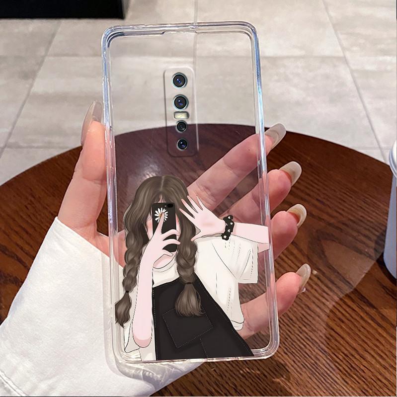 For Vivo V17 Pro Case Clear Luxury Cute Cat Love Heart Rabbit Funny Painted Soft Back Cover For Vivo V17Pro Phone Case 1910 1909
