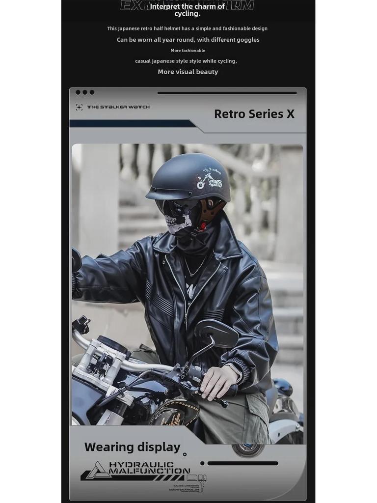 DOT-Certified Retro 3C Motorcycle Half Helmet for Summer