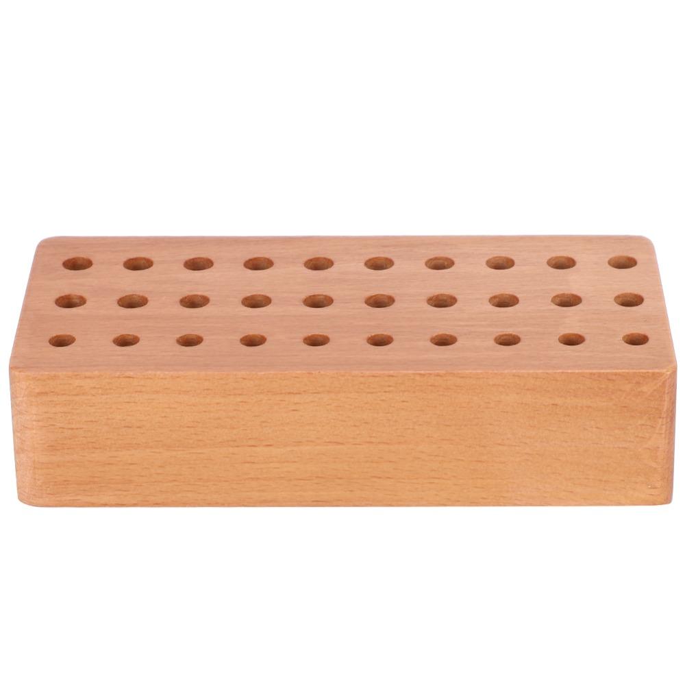 Compact Size Screwdriver Holder Rack 30 Holes Tool Storage Organizer Wood Tools Stand Watch Repair