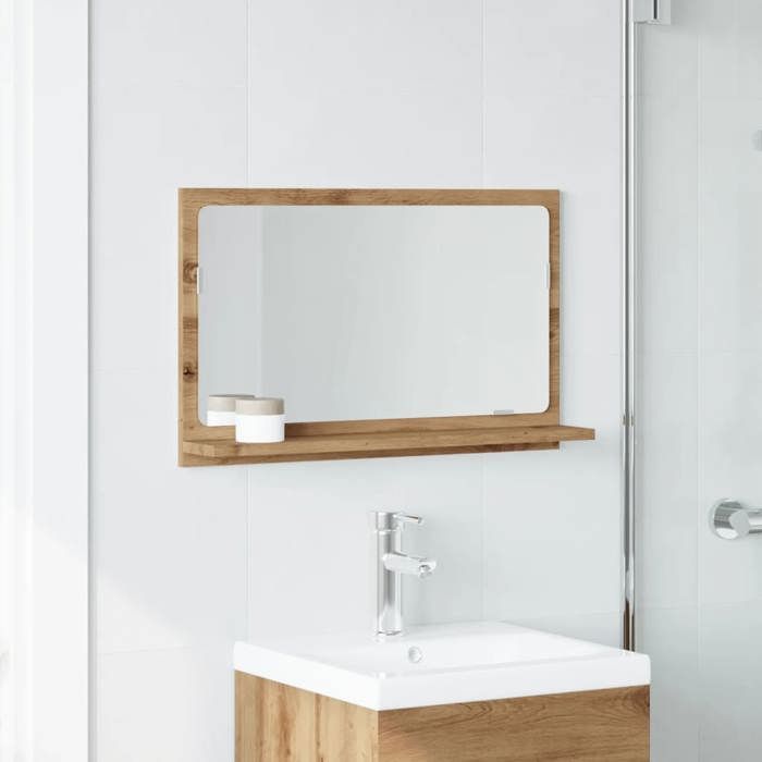 VidaXL Bathroom Mirror Cabinet Artisan Oak 60x11x37 Cm, Mirror Cabinet, Mirror with Shelf, Shelf of 856198