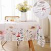 Spring Watercolor Wild Flowers Rectangle Tablecloth For Kitchen Table Decor Waterproof Polyester Table Cloth Wedding Party Decor