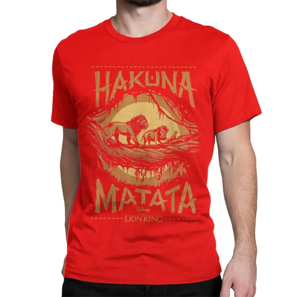 T-Shirts Disney The Lion King Awesome Cotton Tees Short Sleeve Live Action Hakuna Matata Sunset T Shirts Clothes Unisex