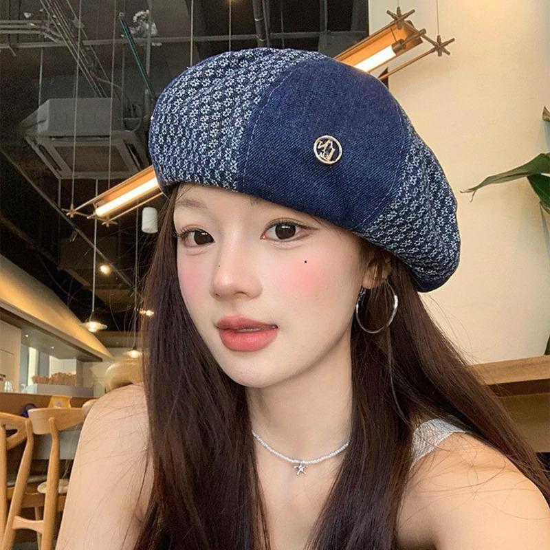 Retro Octagonal Hat, Women's Big Head Circumference Shows Their Face, Small Beret, Thin Breathable Casual Versatile Bud Hat