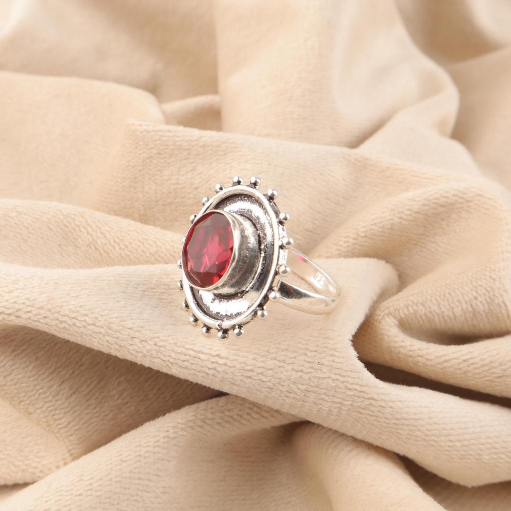 Pink Rubellite Gemstone Jewelry, 925 Sterling Silver Ring, Handmade Charming Ring, Bohemian Rubellite Earring For Grandma Gift