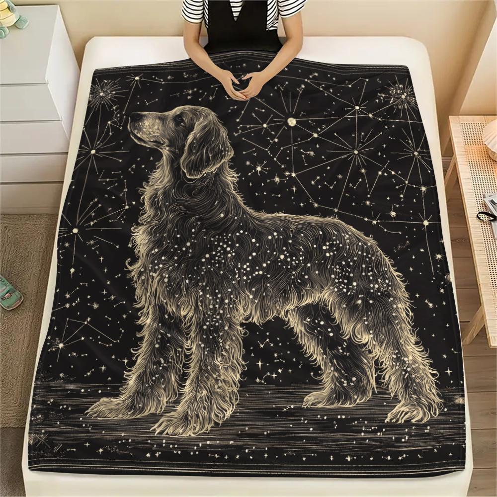 Black Afghan Hound,pattern Flannel Blanket, High Quality Comfortable for All Seasons, Home Decor, Warmth and Comfort, Perfect for Gifts.