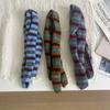 Early Autumn And Winter, Dongdaemun, South Korea, Striped Thin And Narrow Long Small Scarf, Women'S Fashionable Millennial Style Sausage Knitted Scarf