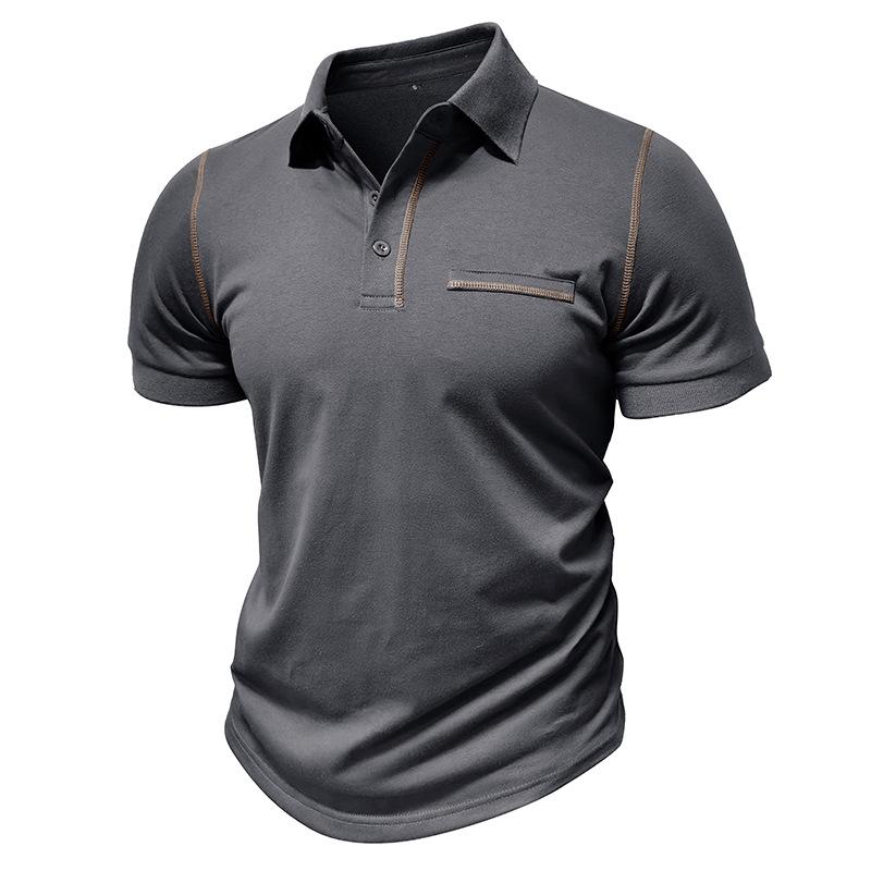 Men Clothes Summer Short Sleeve Fashion Lapel Polo Shirt Men Business Casual Golf Polo Shirt 100% Polyester