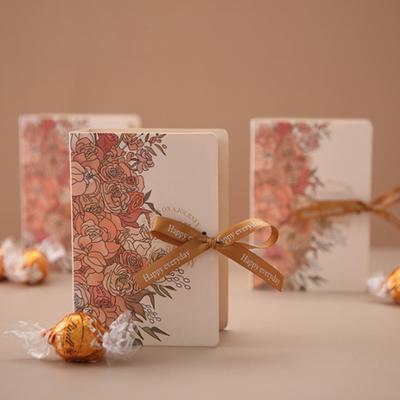 5Pcs DIY Gift Packaging Bag Candy Box with Ribbon Wedding Party Decortion Candy Dragee Book Shape