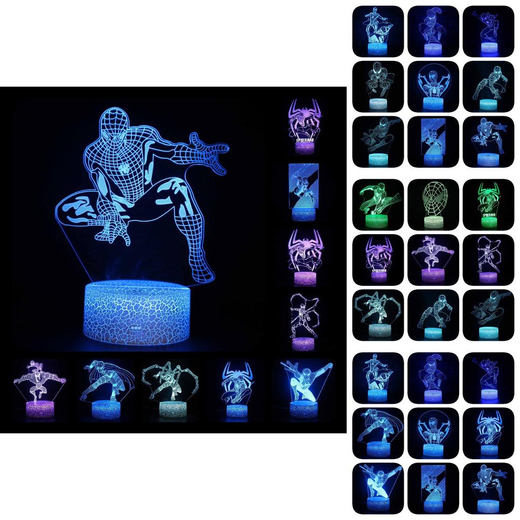 Spider-Man 3D LED Nachtlicht Moderne Haus Schlafzimmer Dekoration Mit Fernbedienung