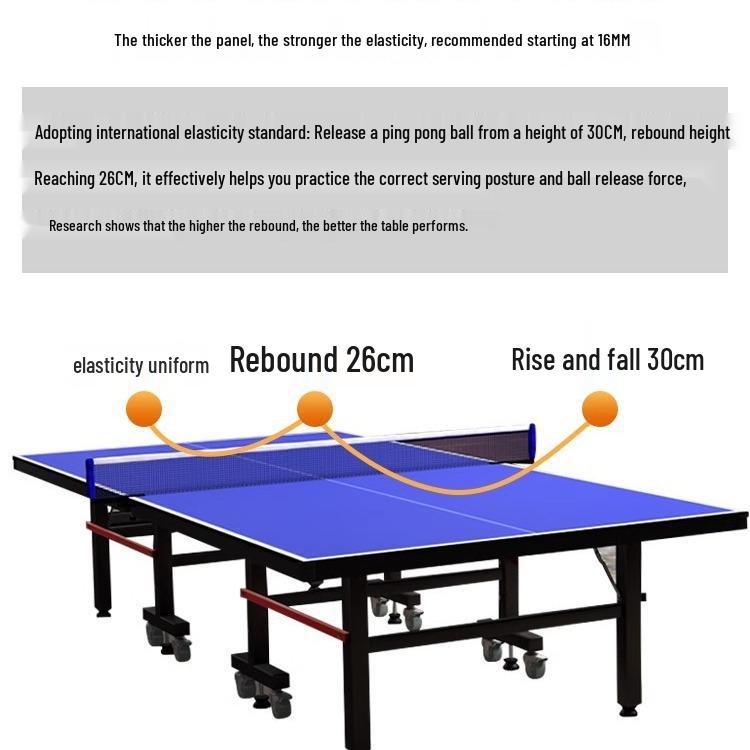 Folding Indoor Standard Size Movable Table Tennis Table with Free Shipping