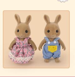Non-Toxic Simulation Forest Rabbit Family Diy Playset Mini Rabbit Bear Figure Toy Dolls Kids Gifts