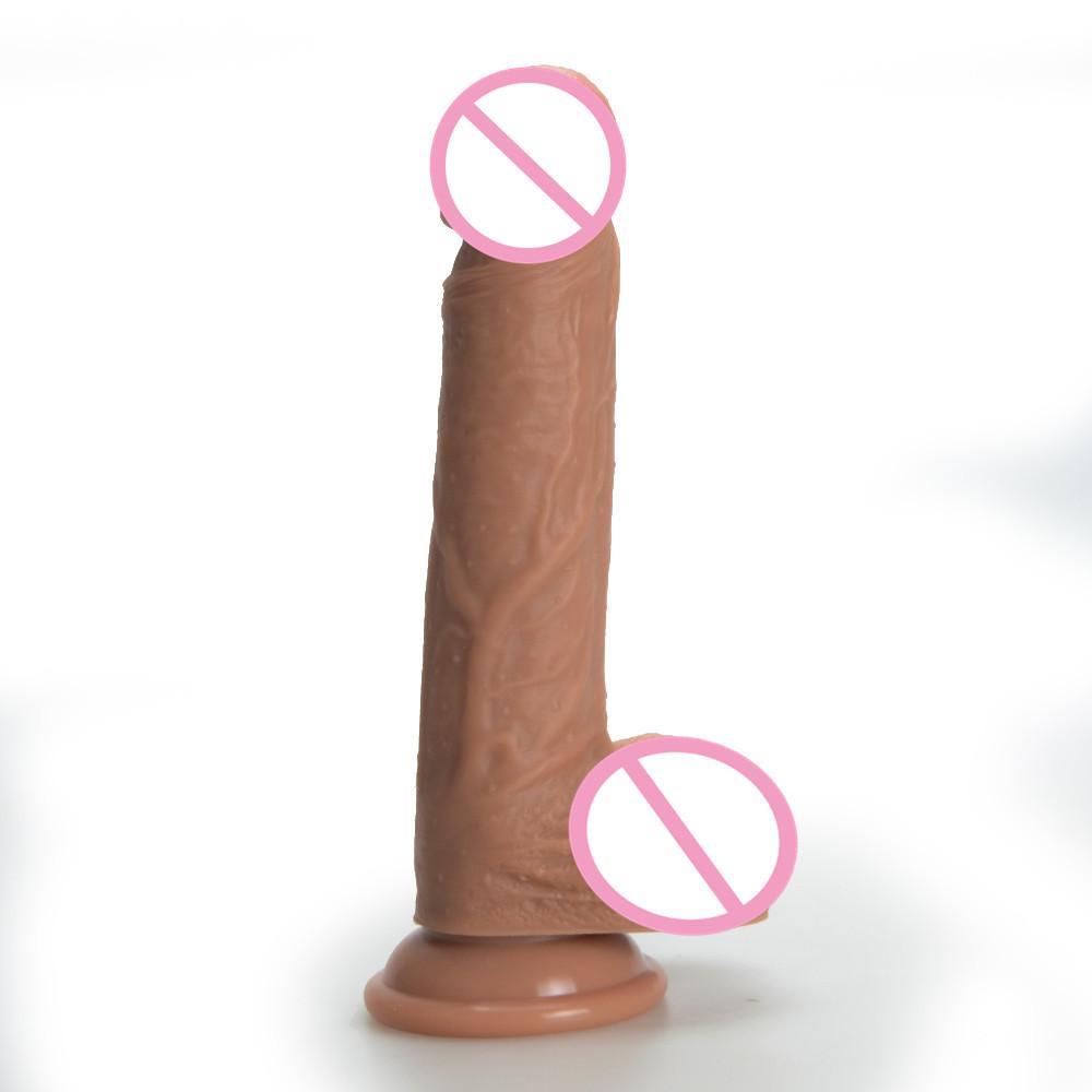 Duen Liquid Silicone Real Muscle Master Simulation Penis Sucker Dildos Female Masturbation Penis Sex Product