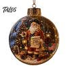 Wedding Celebration Supplies 250th Anniversary USA Christmas Ornament, Light Up Plastic Clear Ball Hanging Decoration with Festive Baubles Bell Train