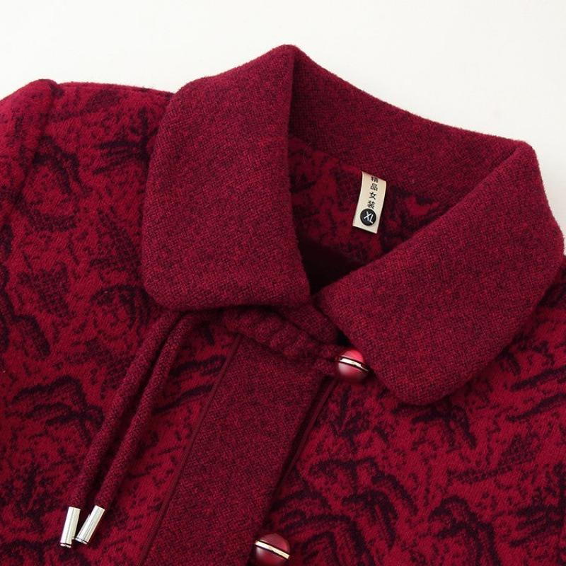 Grandma winter clothes thickened coat middle old man mother woolen top plush year 0 old lady clothes