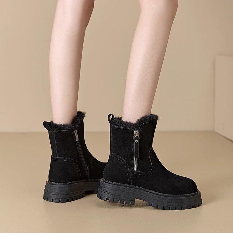Winter Plush Snow Boots New Plush Thickened Snow Cotton Thick-soled Medium Tube Cotton Boots Non-slip Cotton Shoes