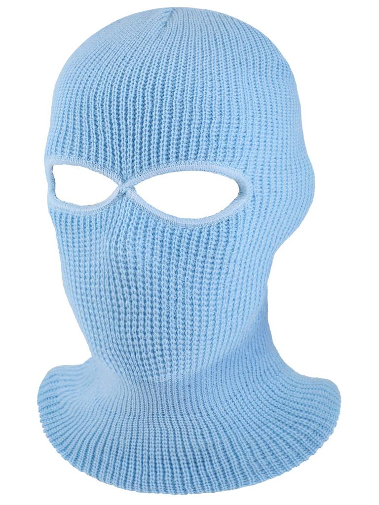 2-Hole Knitted Full Face Cover Cap Ski Neck Gaiter Winter Balaclava Warm Knit Beanie For Outdoor Sports Funny Party Riding Hat