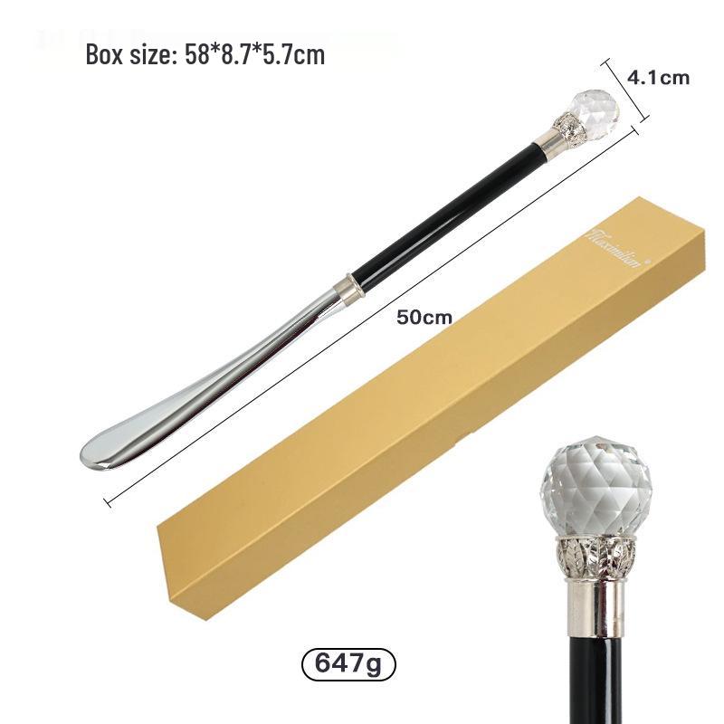 Maximilian Luxury Shoehorn with Metal and Wood Handle for Home or Hotel Use