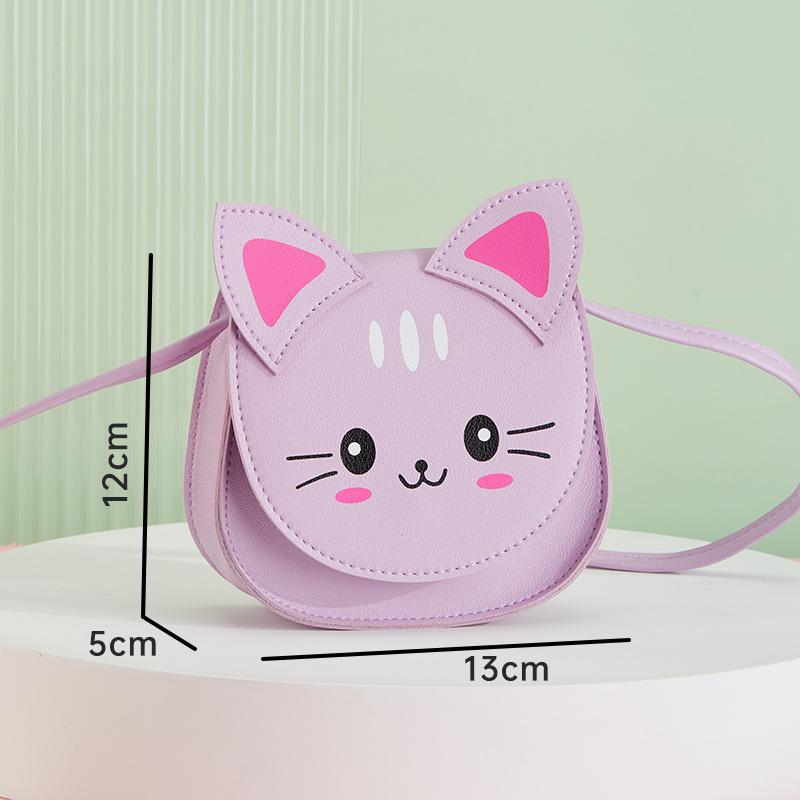 New Cat-Themed Crossbody Bag Cute Cartoon Children'S Shoulder Bag Fashionable Accessory Bag For Little Girls Mini Coin Purse