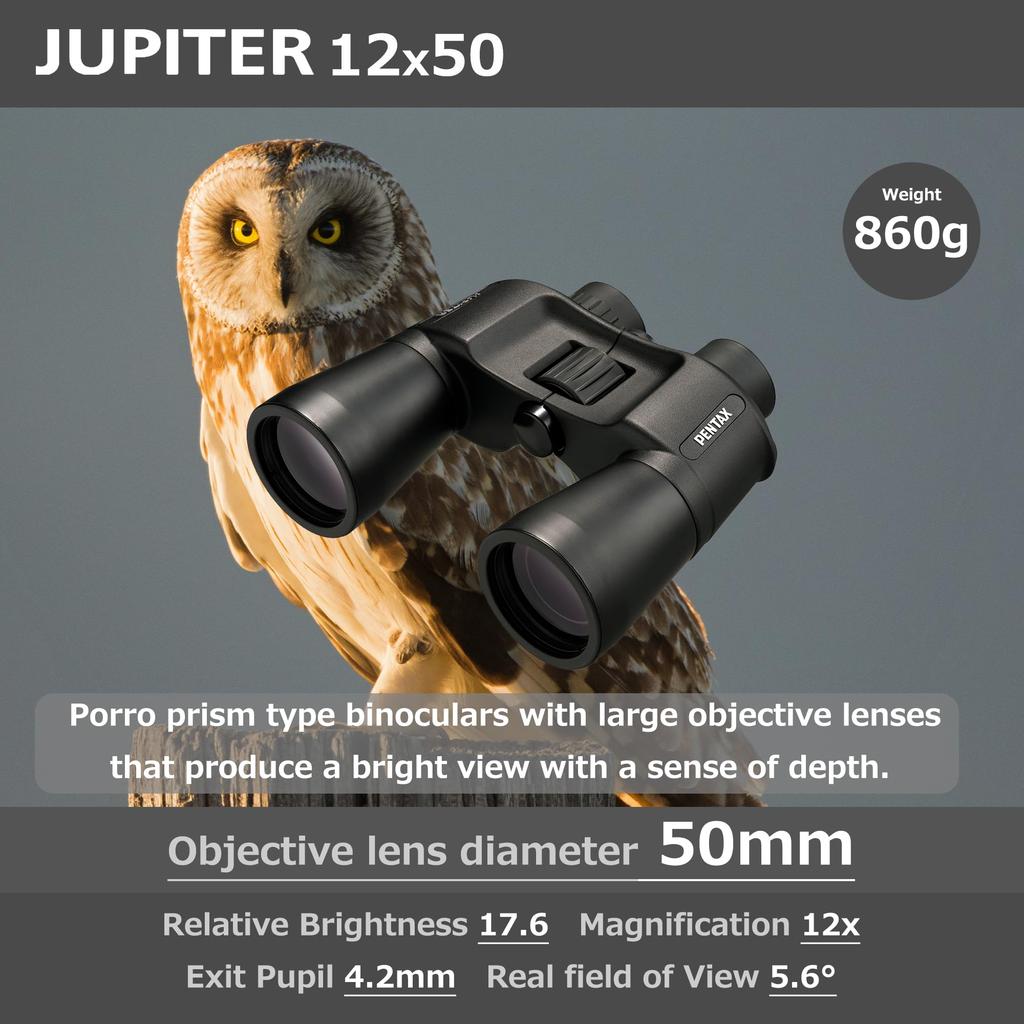 Pentax Jupiter 12x50 Binocular Large Aperture Porro Prism Black