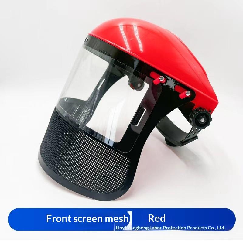 Garden Grass Trimmer Weed Wacker Safety Helmet Hat With Full Face Mesh Mask For Logging Brush Cutter Forestry Protection