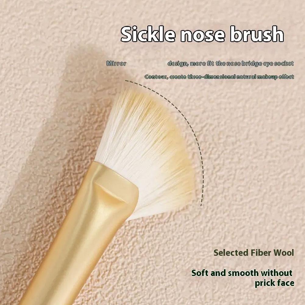 Professionelle flache abgeschrägte Lidschatten-Konturpinsel Weiche Lidschatten-Nasenkonturpinsel Schönheitskosmetik
