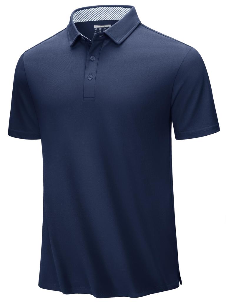 TACVASEN Short Sleeve Polo Cool To the Perfect for Outdoor Casual and Navy Size 3XL Men's Shirt, Touch, Activities, Golf, Work, Sports, Wear, Tennis,