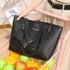 Women's Wavy Quilted Embroidered Tote Bag Set – 2024 Single Shoulder Large Bag
