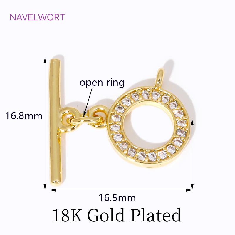 Multi Styles Bracelet Connector Clasps 18K Gold Plated Round/Oval OT Clasps,Toggle Clasp For Jewelry Making,DIY Findings