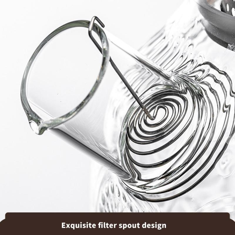 Easy to Cleaning Glass Water Pitcher with Retro Sun Pattern Lid Large Capacity for Family Gatherings and Homes Kitchen Use