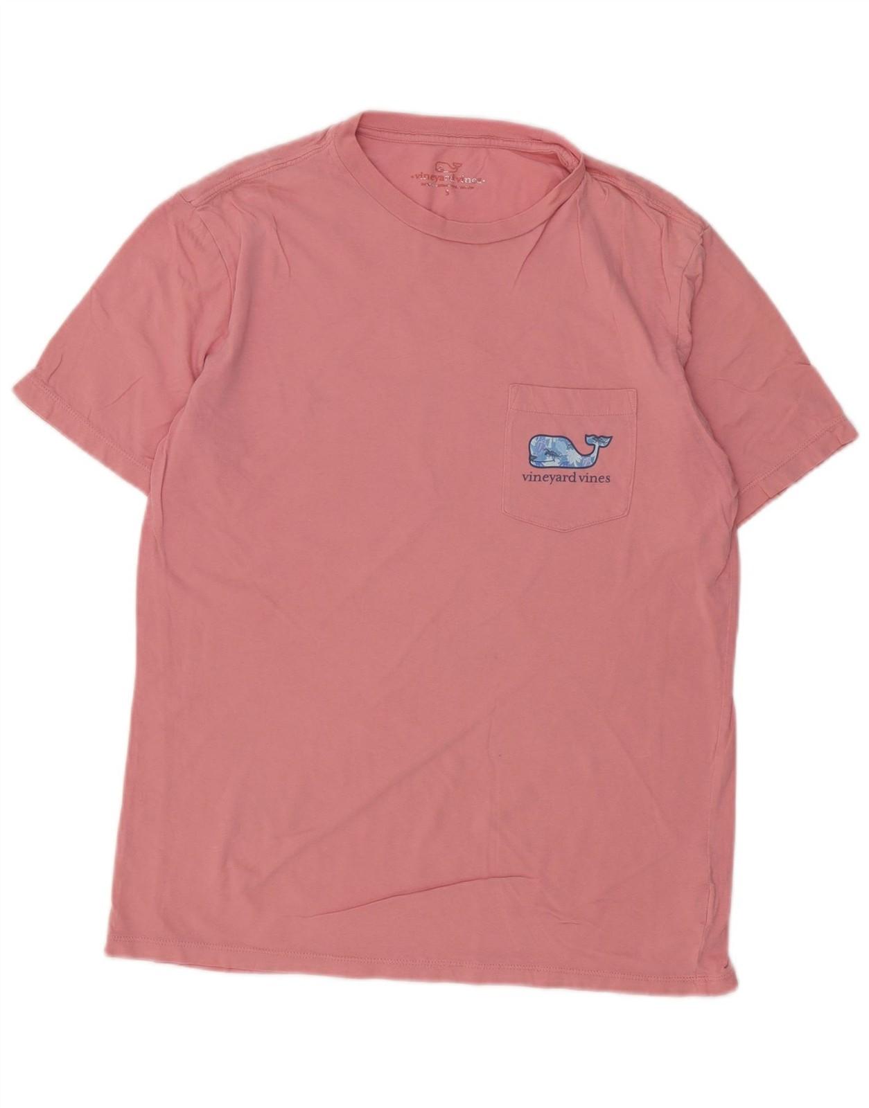 VINEYARD VINES Mens Graphic T-Shirt Top Small Pink Cotton CG16 XXXL